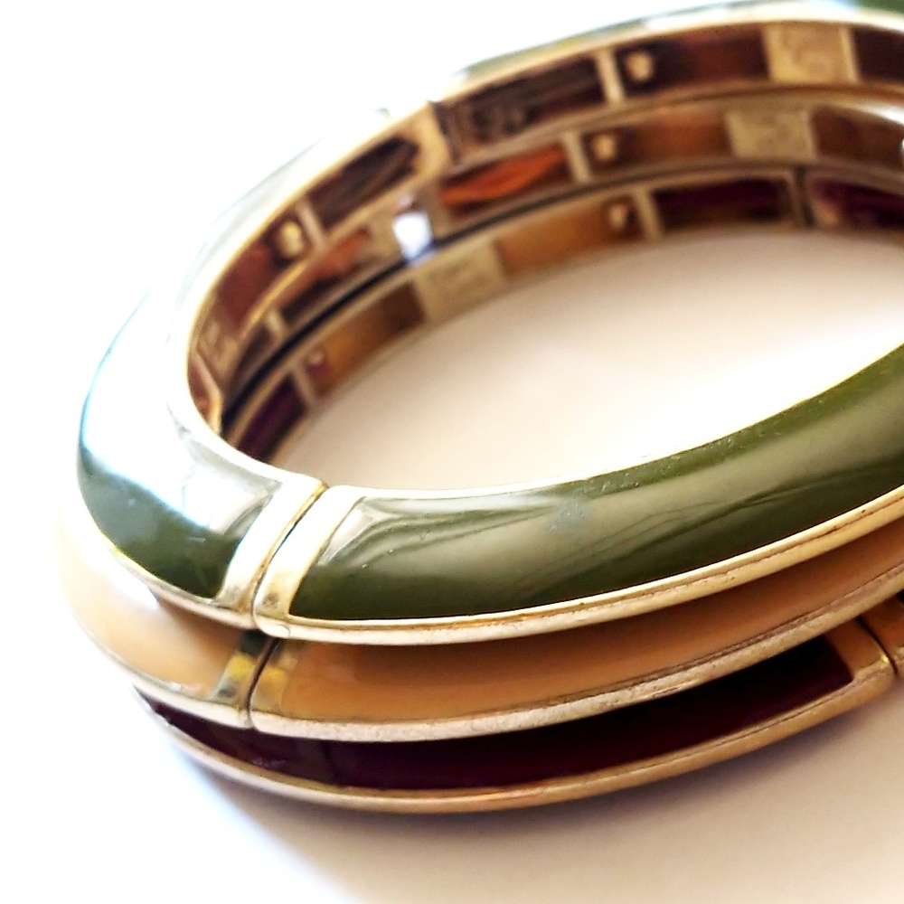 Vintage Kiam Family Trio of Bangles Earth Tones
